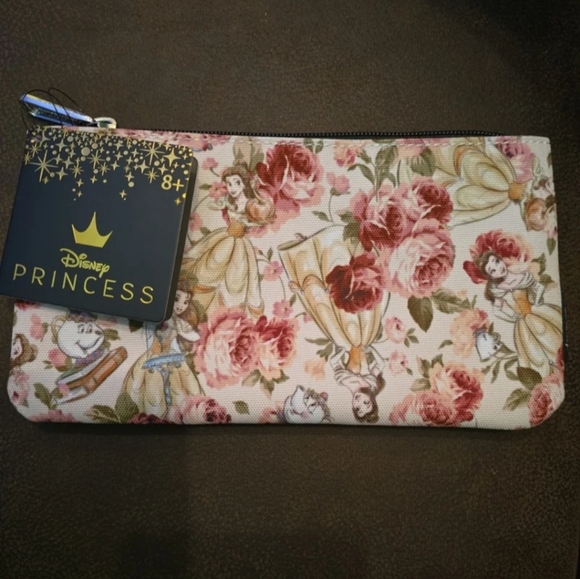 Loungefly Disney Beauty and the Beast Belle Floral Pencil/Makeup Zip Pouch NWT - Picture 2 of 5